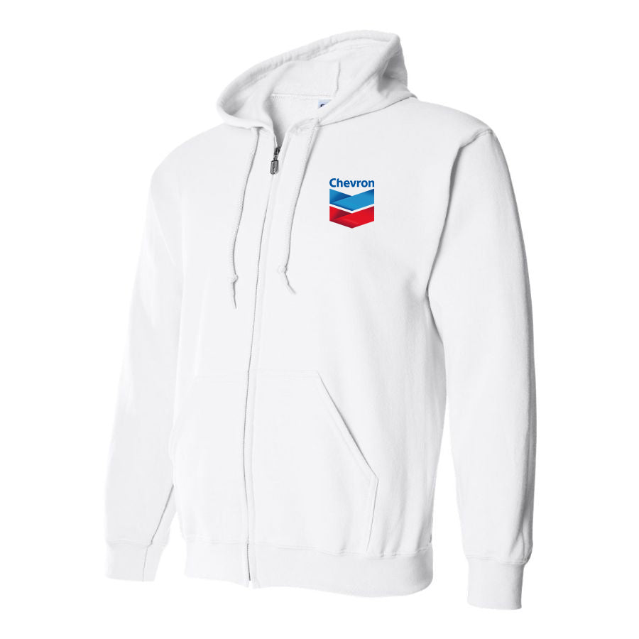 Men's Chevron Gas Station  Zipper Hoodie