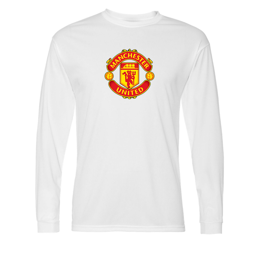 Men’s Manchester United Soccer  Polyester Long Sleeve T-Shirt