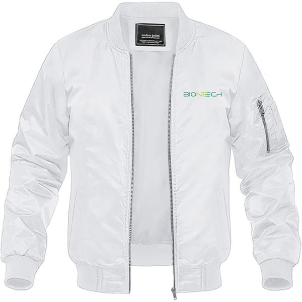 Men's Biontech Logo  Lightweight Bomber Jacket Windbreaker Softshell Varsity Jacket Coat