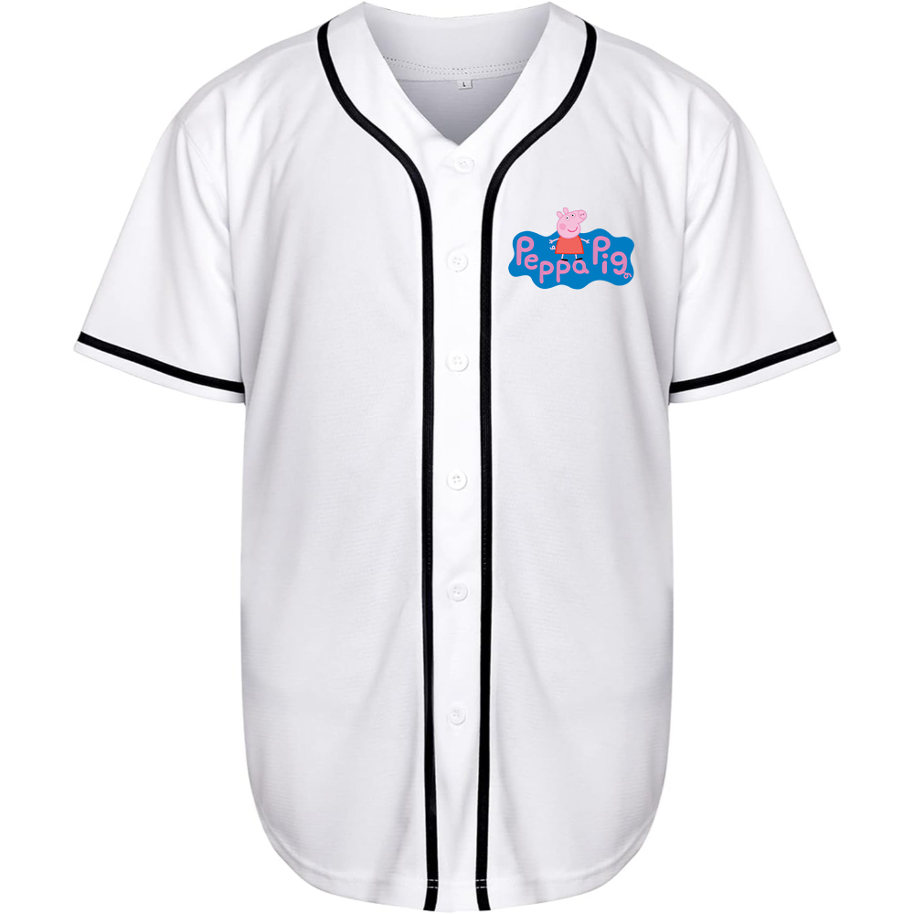 Men's Pegga Pig Cartoon Baseball Jersey