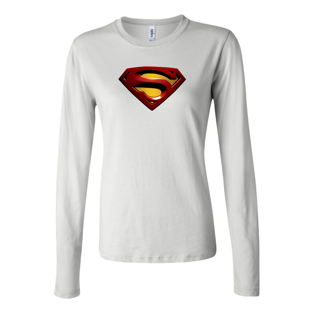 Women's Superman Superhero Long Sleeve T-Shirt