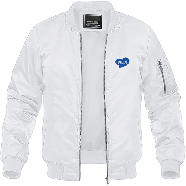 Men's Barbaras Logo Lightweight Bomber Jacket Windbreaker Softshell Varsity Jacket Coat