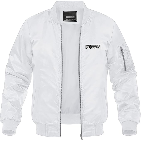 Men's 3 Doors Down Logo  Lightweight Bomber Jacket Windbreaker Softshell Varsity Jacket Coat