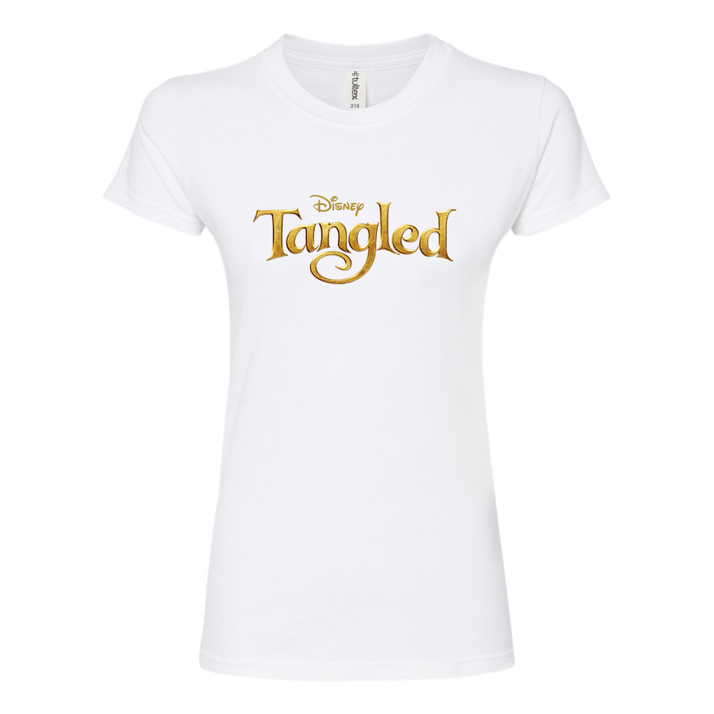 Women's Tangled Disney Cartoon Round Neck T-Shirt