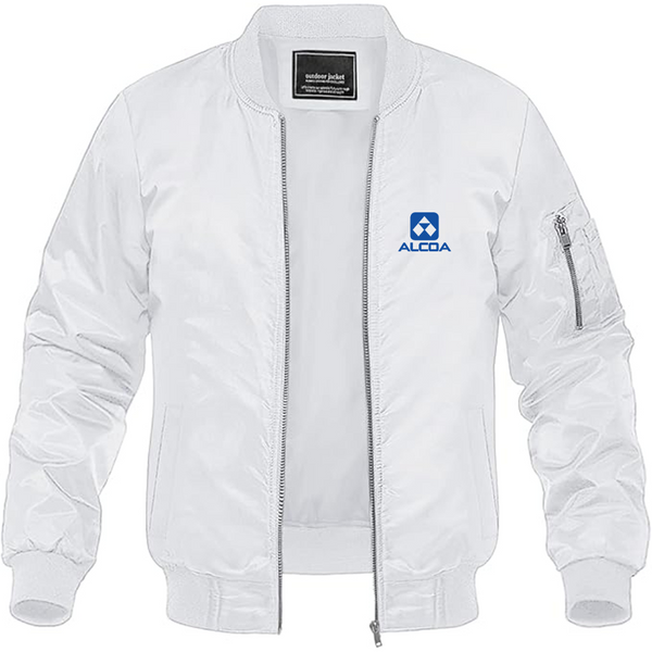Men's Alcoa Logo Lightweight Bomber Jacket Windbreaker Softshell Varsity Jacket Coat