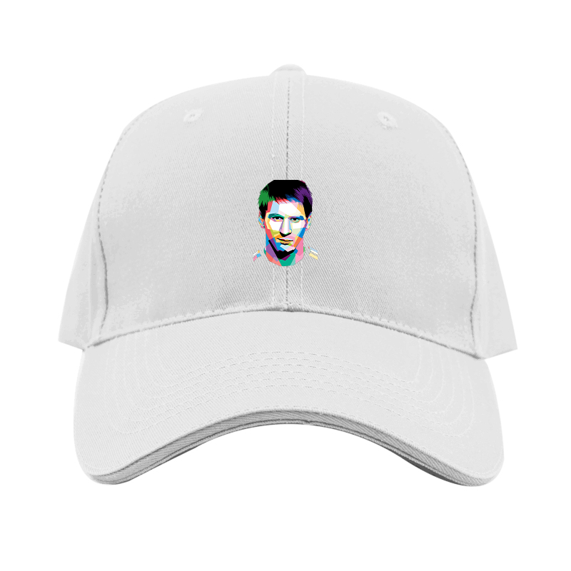 Lionel Messi Face Art Soccer Dad Baseball Cap Hat