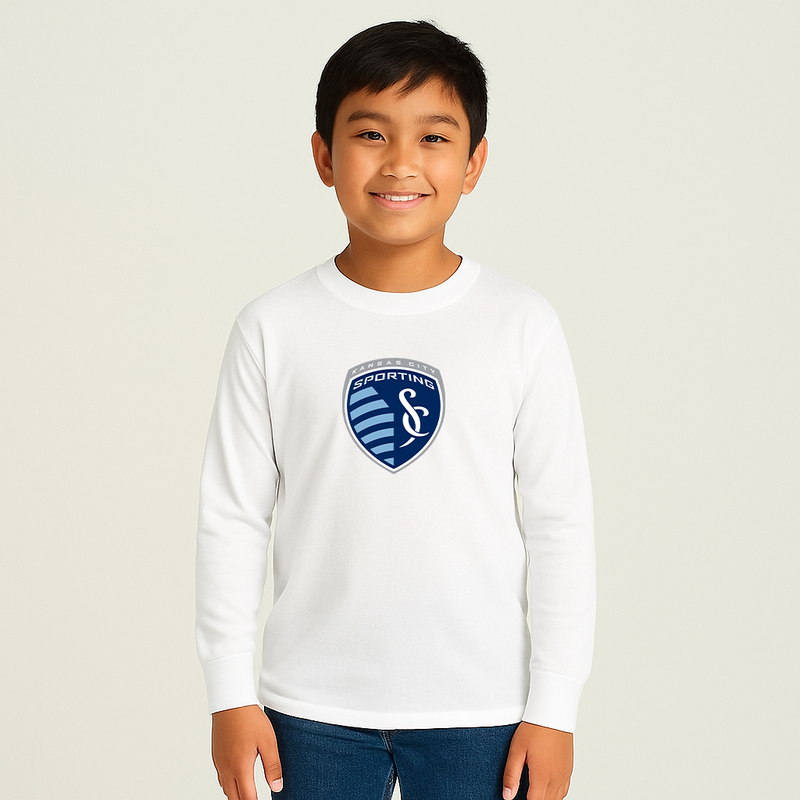 Youth Kids Sporting Kansas City FC Long Sleeve T-Shirt
