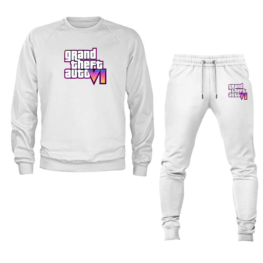 Men's GTA 6 Grand Theft Auto VI Crewneck Sweatshirt Joggers Suit Game