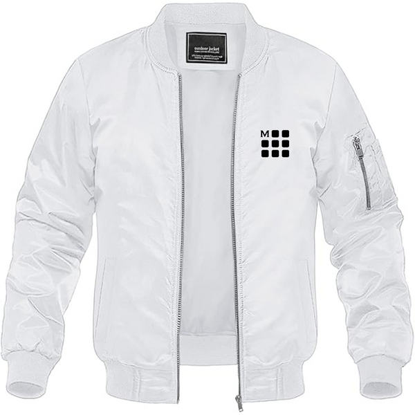 Men's Moleskine Icon Logo Lightweight Bomber Jacket Windbreaker Softshell Varsity Jacket Coat