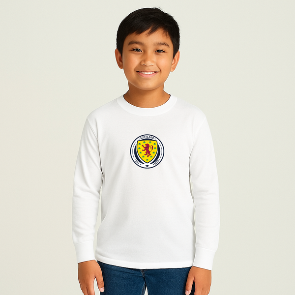 Youth Kids Scotland National Soccer Team Long Sleeve T-Shirt