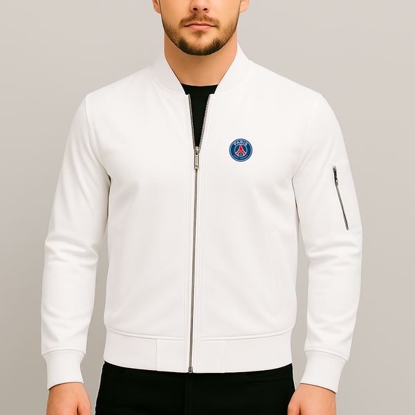 Men’s Paris Saint-Germain Soccer Lightweight Bomber Jacket Windbreaker Softshell Varsity Jacket Coat