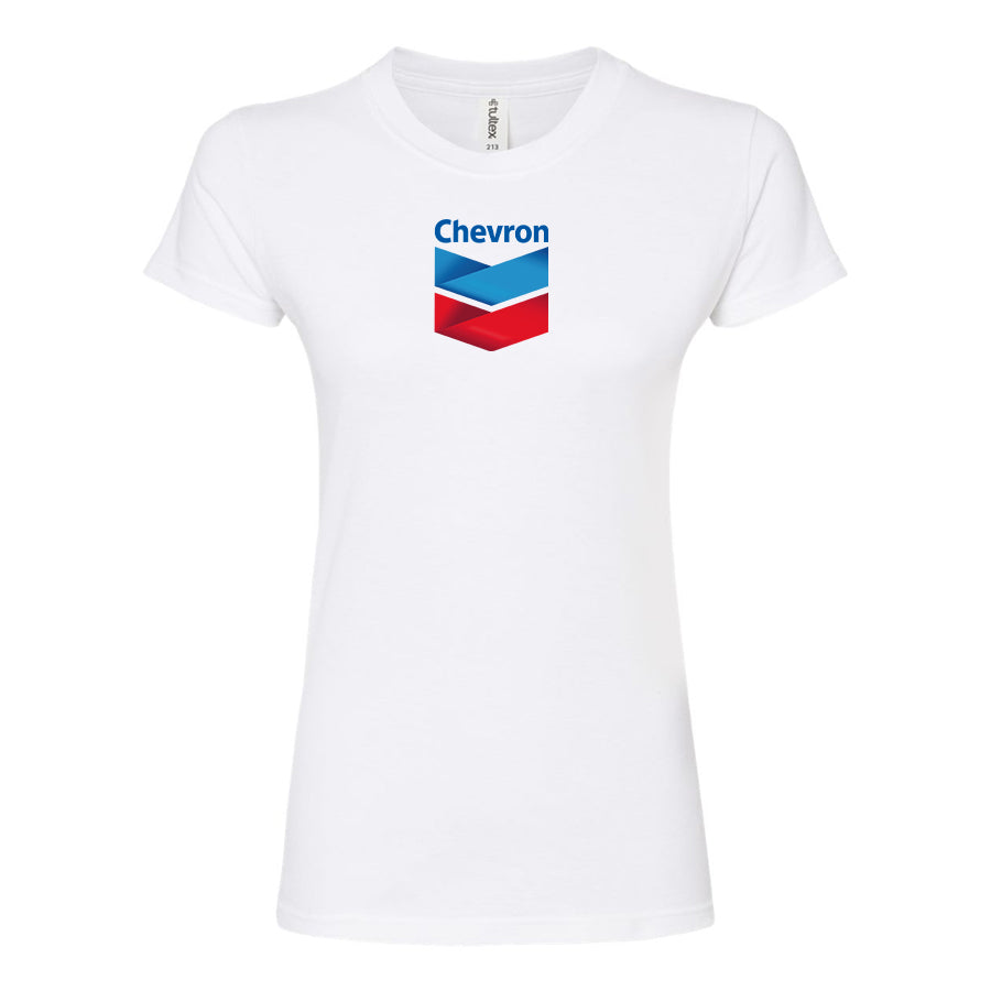 Women's Chevron Gas Station  Round Neck T-Shirt