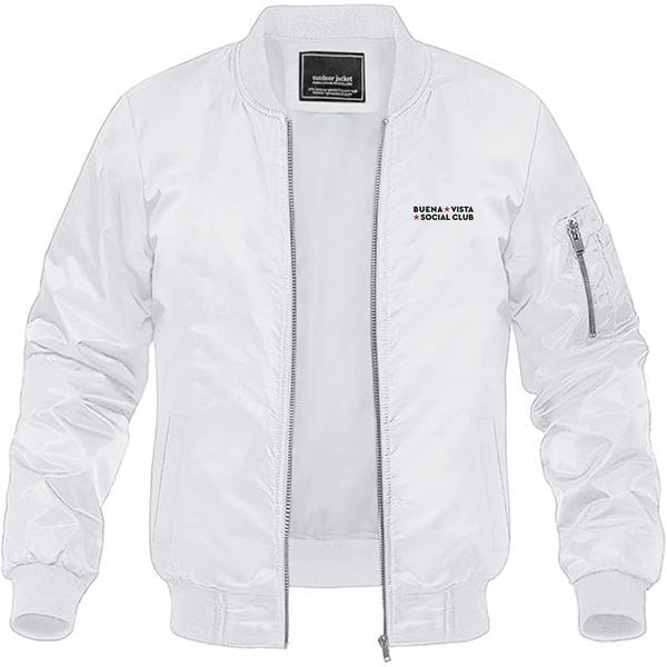 Men's Buena Vista Social Club Logo Lightweight Bomber Jacket Windbreaker Softshell Varsity Jacket Coat