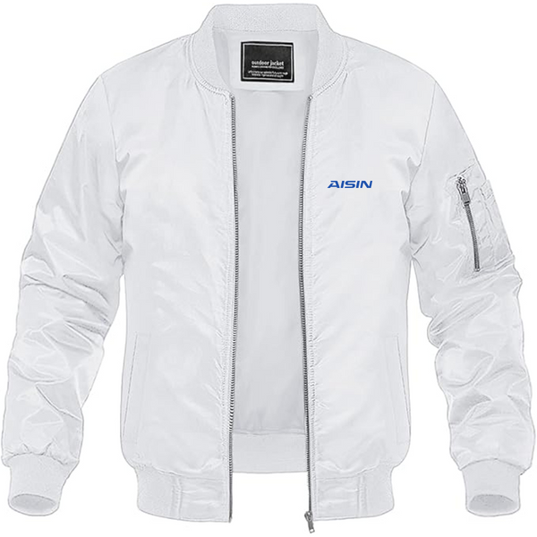 Men's Aisin Logo Lightweight Bomber Jacket Windbreaker Softshell Varsity Jacket Coat