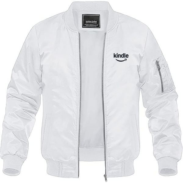 Men's Amazon Kindle Logo Lightweight Bomber Jacket Windbreaker Softshell Varsity Jacket Coat