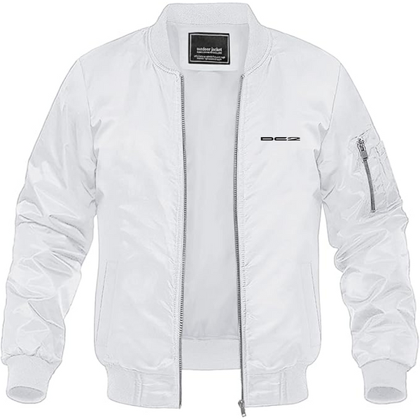 Men's DC2 Logo Lightweight Bomber Jacket Windbreaker Softshell Varsity Jacket Coat