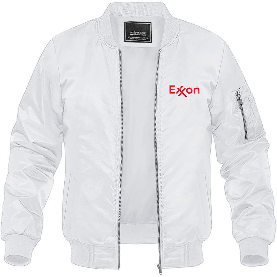 Men's Exxon Gas Station Lightweight Bomber Jacket Windbreaker Softshell Varsity Jacket Coat