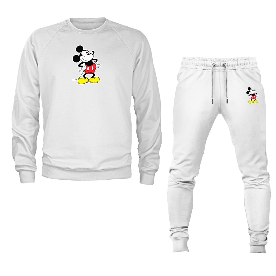 Men's Mickey Mouse Cartoon Crewneck Sweatshirt Joggers Suit