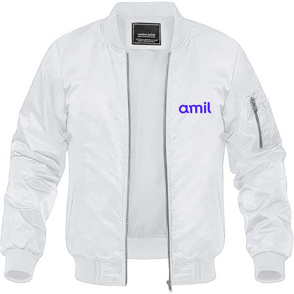 Men's  Amil Lightweight Bomber Jacket Windbreaker Softshell Varsity Jacket Coat
