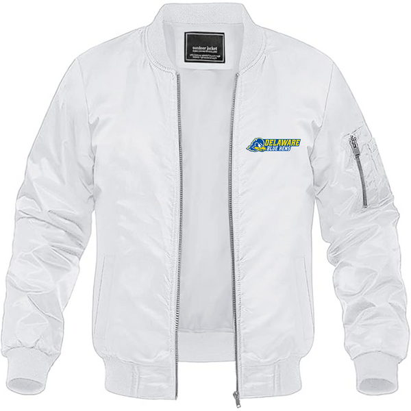 Men's Delaware Blue Hens Lightweight Bomber Jacket Windbreaker Softshell Varsity Jacket Coat