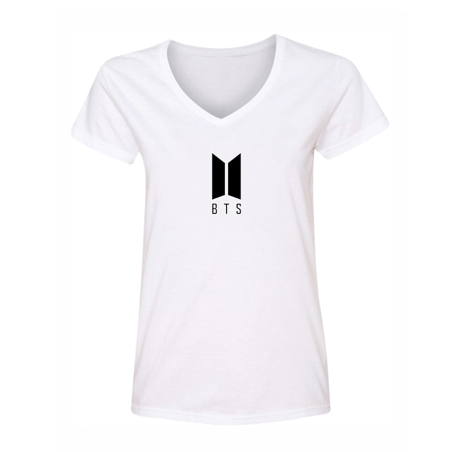 Women BTS Music  V-Neck T-Shirt