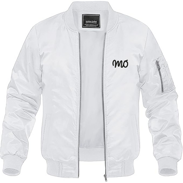 Men's Mo Logo Lightweight Bomber Jacket Windbreaker Softshell Varsity Jacket Coat