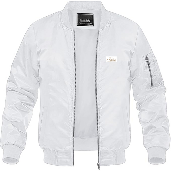 Men's Nnesi Logo Lightweight Bomber Jacket Windbreaker Softshell Varsity Jacket Coat