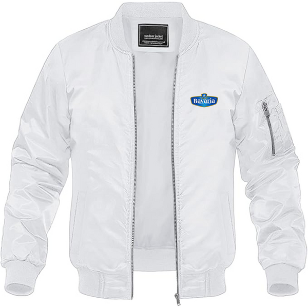 Men's Bavaria Logo Lightweight Bomber Jacket Windbreaker Softshell Varsity Jacket Coat