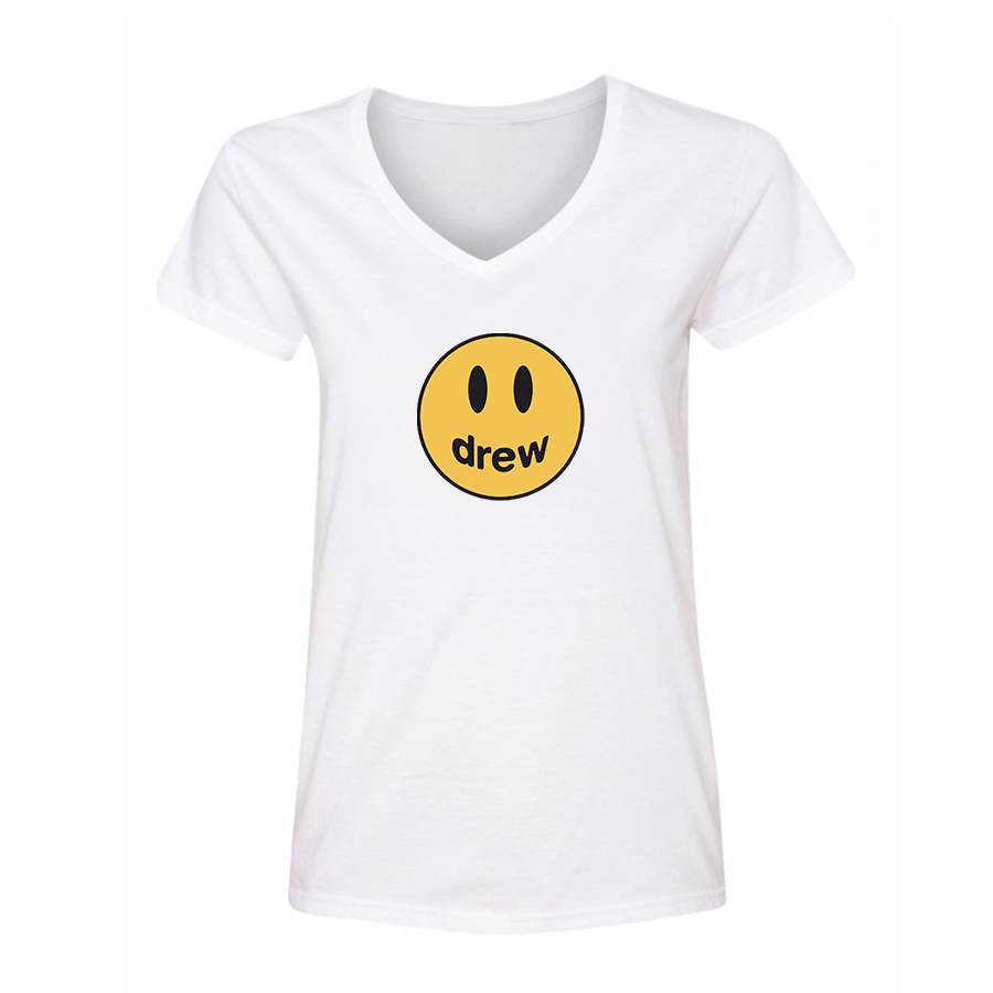 Women's Justin Bieber Drew Music V-Neck T-Shirt