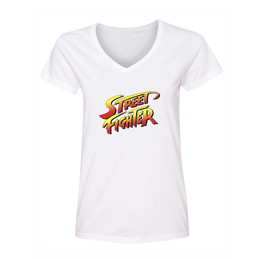 Women's Street Fighter Game V-Neck T-Shirt