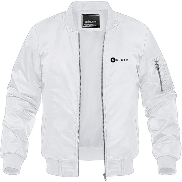 Men's SUGAR Cosmetics Logo Lightweight Bomber Jacket Windbreaker Softshell Varsity Jacket Coat