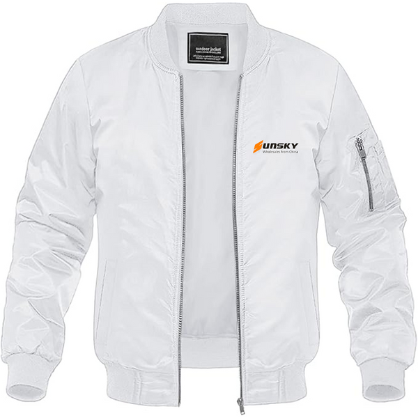 Men's SUNSKY Logo Lightweight Bomber Jacket Windbreaker Softshell Varsity Jacket Coat