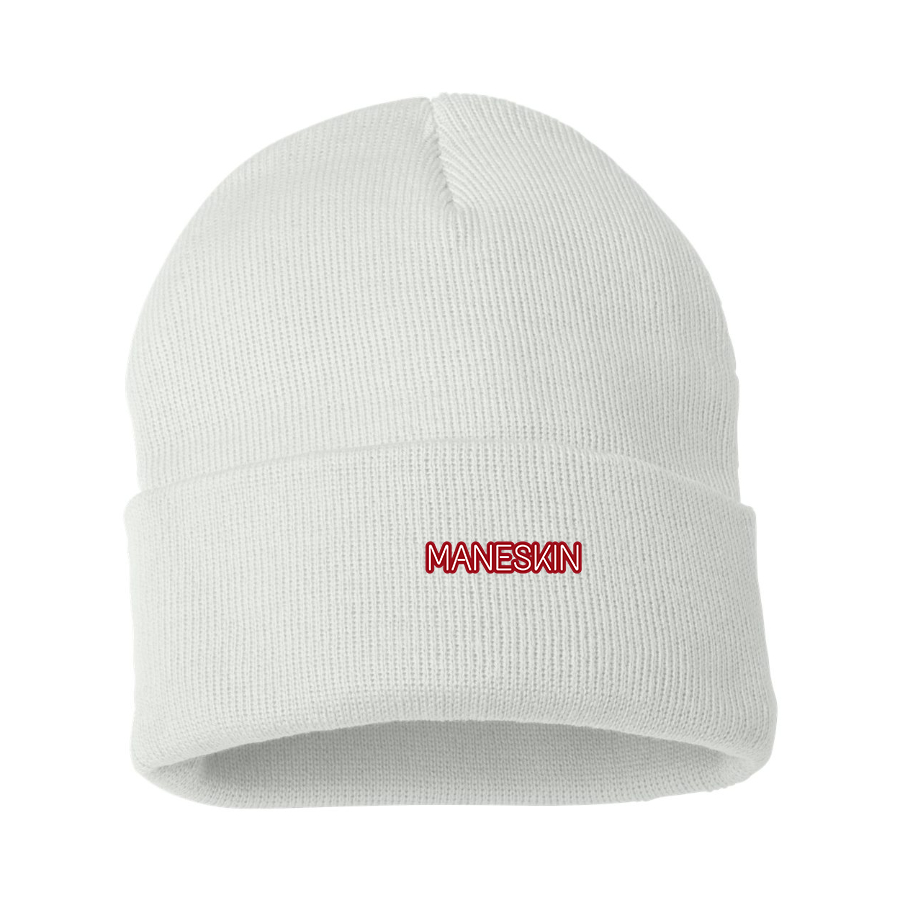 Maneskin Red Neon Letter Logo Beanie Hat