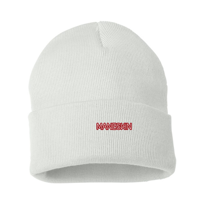 Maneskin Red Neon Letter Logo Beanie Hat
