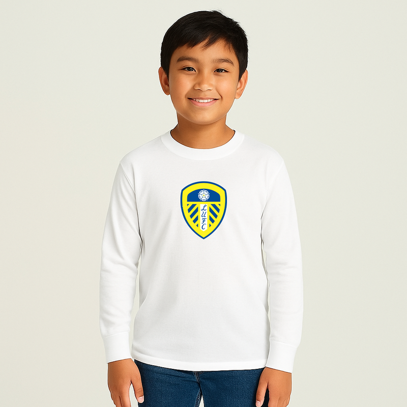 Youth Kids Leeds United Football Club Long Sleeve T-Shirt