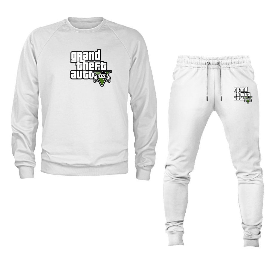 Men's GTA 5 Grand Theft Auto V Crewneck Sweatshirt Joggers Suit Game