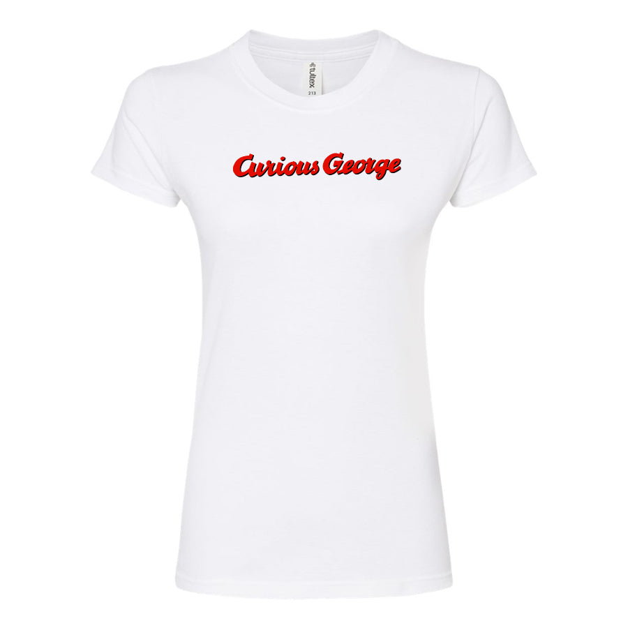 Women's Curious George Cartoon Round Neck T-Shirt