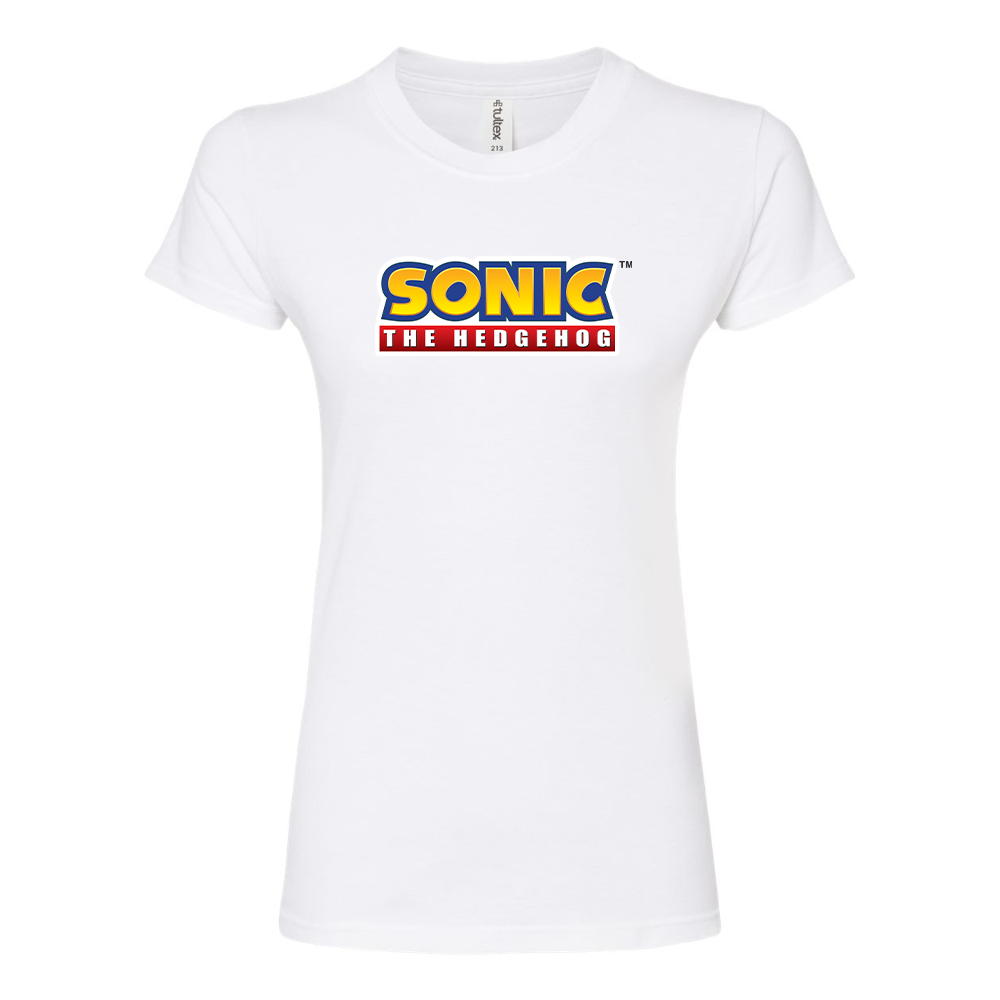 Women's Sonic The Hedgehog Cartoon Round Neck T-Shirt