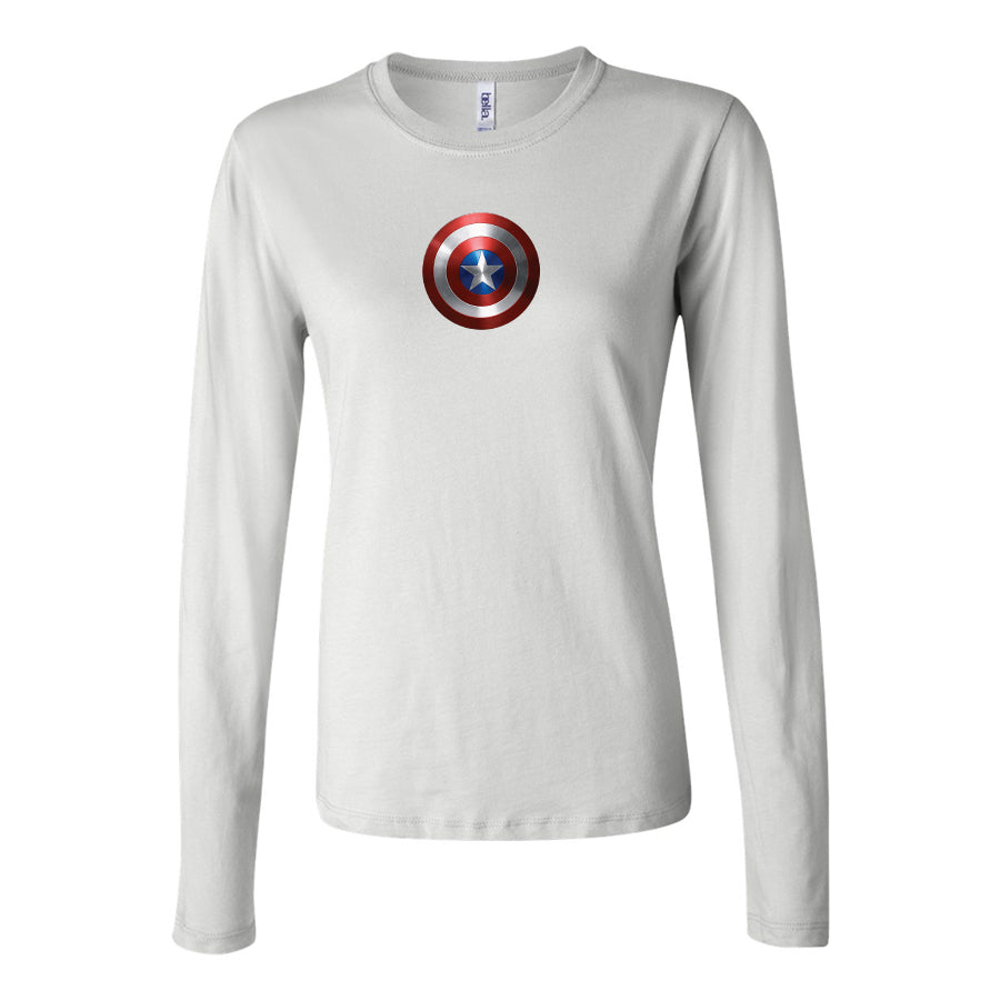 Women's Captain America Superhero Long Sleeve T-Shirt