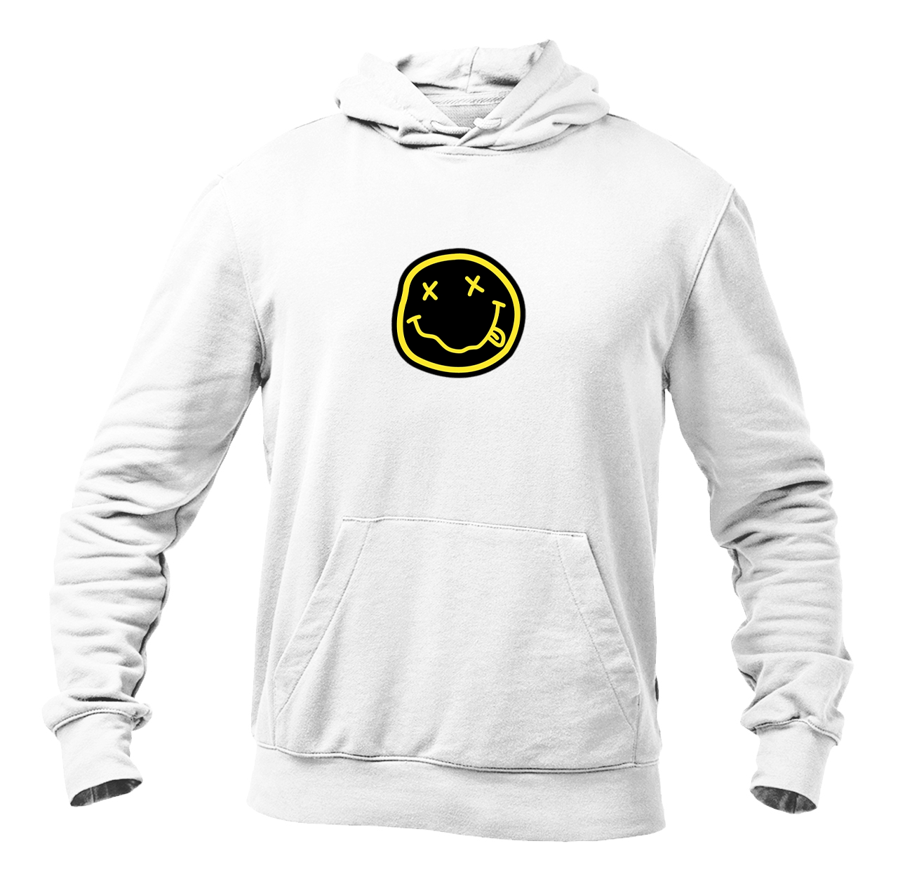 Men's Nirvana Yellow and Black Face Pullover Hoodie