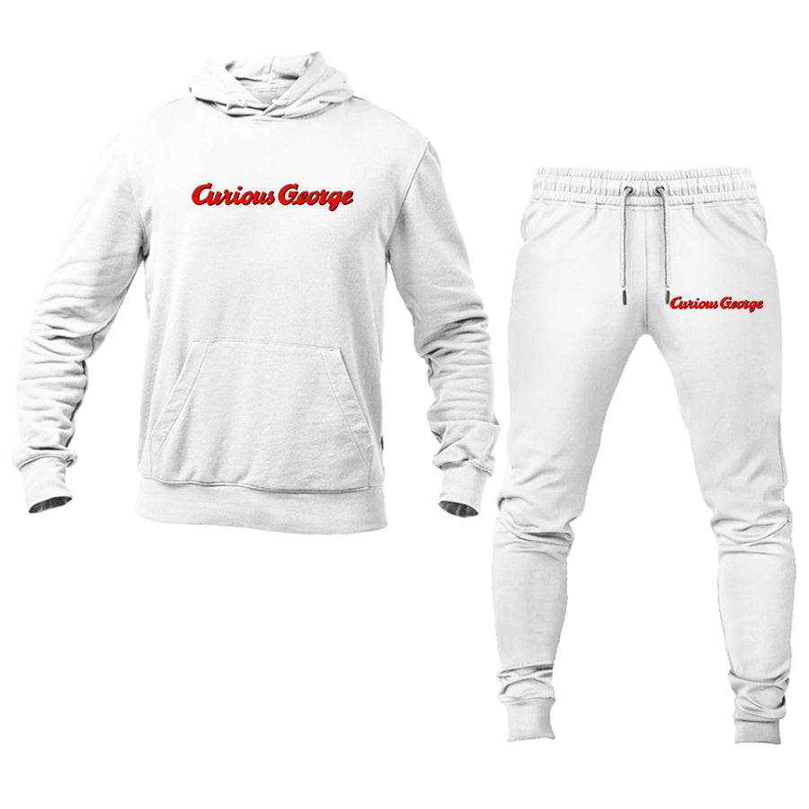 Men's Curious George Cartoon Hoodie Joggers Set