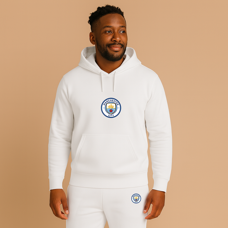 Men's Manchester City Soccer Logo Hoodie Joggers Set