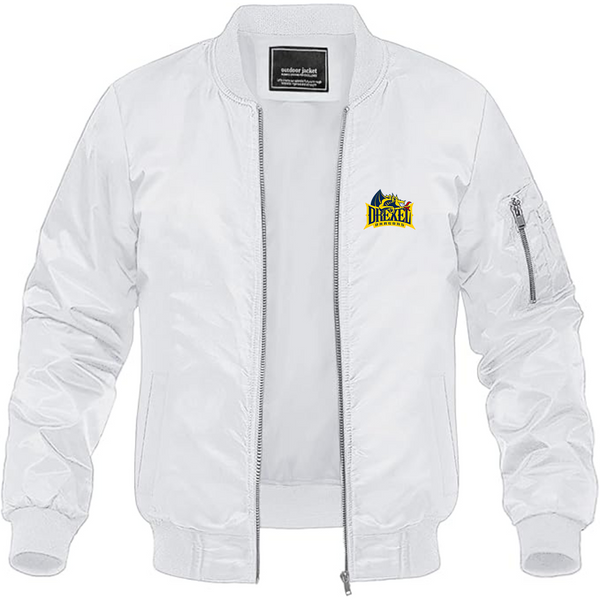 Men's Drexel Dragons Lightweight Bomber Jacket Windbreaker Softshell Varsity Jacket Coat