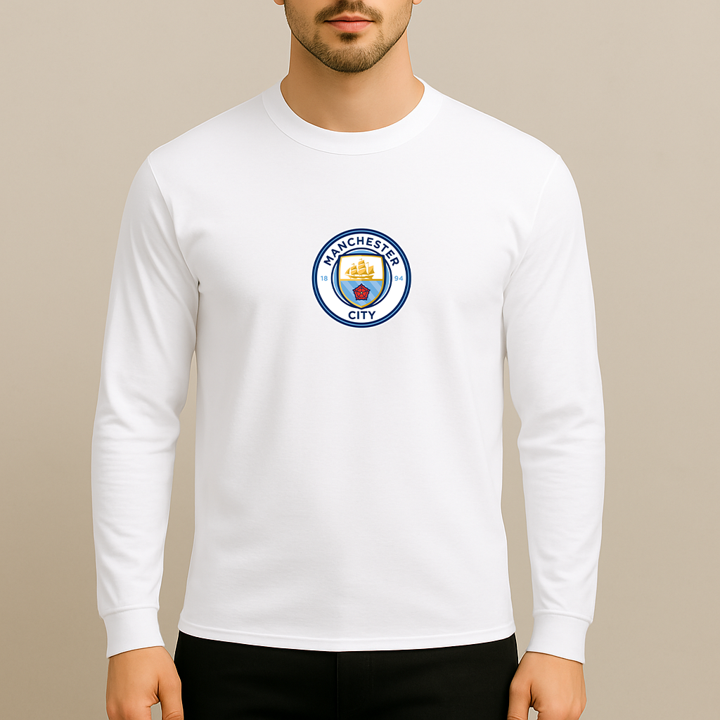 Men's Manchester City Soccer Long Sleeve T-Shirt