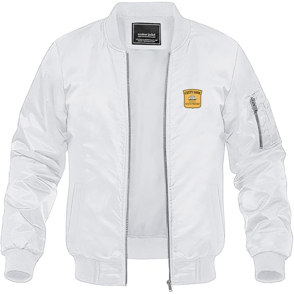 Men's Cutty Sark Logo Lightweight Bomber Jacket Windbreaker Softshell Varsity Jacket Coat