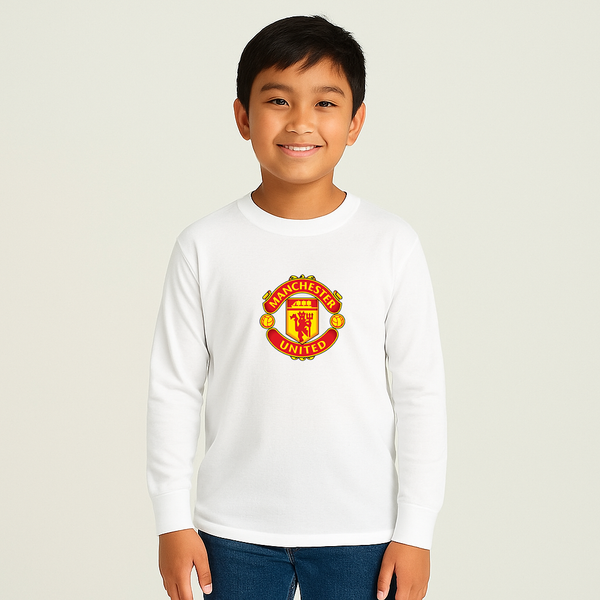 Youth Kids Manchester United Soccer Long Sleeve T-Shirt