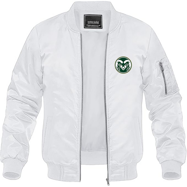 Men's Colorado State Rams Lightweight Bomber Jacket Windbreaker Softshell Varsity Jacket Coat