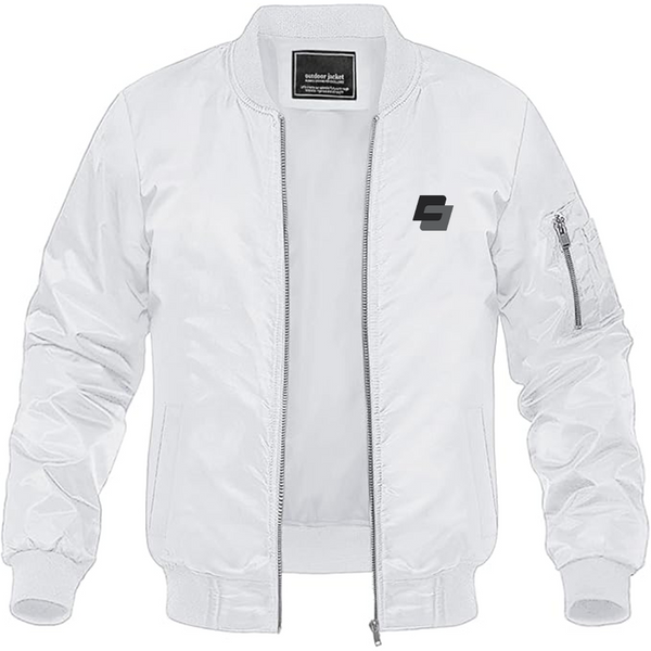 Men's DSD Logo Lightweight Bomber Jacket Windbreaker Softshell Varsity Jacket Coat