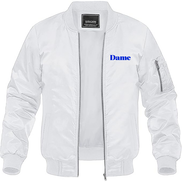 Men's Dame Products Logo Lightweight Bomber Jacket Windbreaker Softshell Varsity Jacket Coat