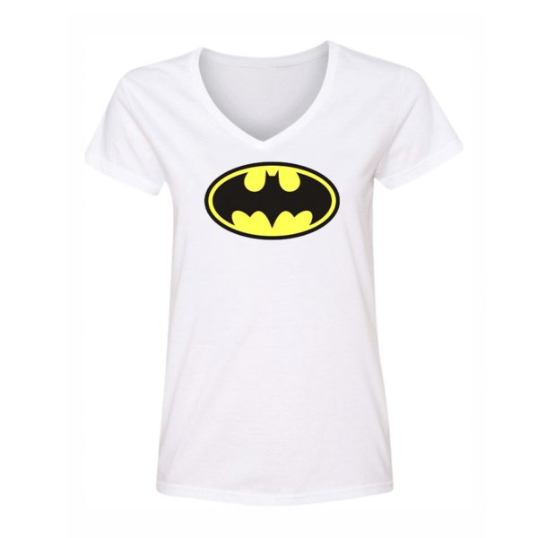 Women's DC Comics Batman Superhero V-Neck T-Shirt
